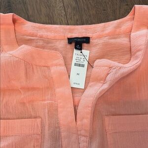 Talbots Coral top, 100% cotton, perfect for summer!  Never worn, ready for you!